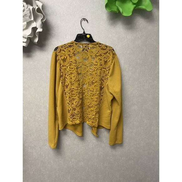 C’est Toi Yellow Lace Back Blazer Size 2XL Fits Like 1xL - Picture 6 of 7
